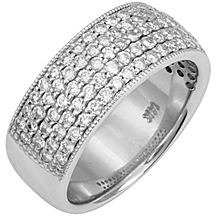 Estate Platinum Milgrain Edge Wedding Band With 100=1.22Tw Round Diamonds Finger Size 7
Very Good Condition

Please keep in mind that when buying Estate items you are purchasing something that is pre-loved.  Most Estate items show signs of wear, but th