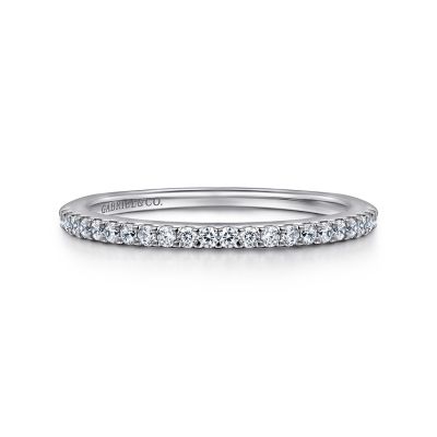 Gabriel & Co 14 Karat White Gold Diamond Wedding Band 0.19 Total Diamond Weight