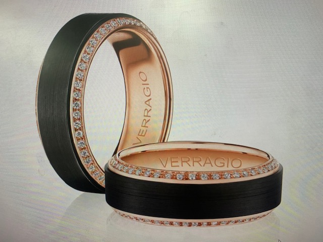 Verragio 14 Karat Rose Gold And Black Titanium Eternity Band 0.50 Ct
Size 10