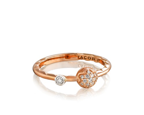 Tacori 18 Karat Rose Gold Dew Drop Ring With 0.09Tw Round Diamonds