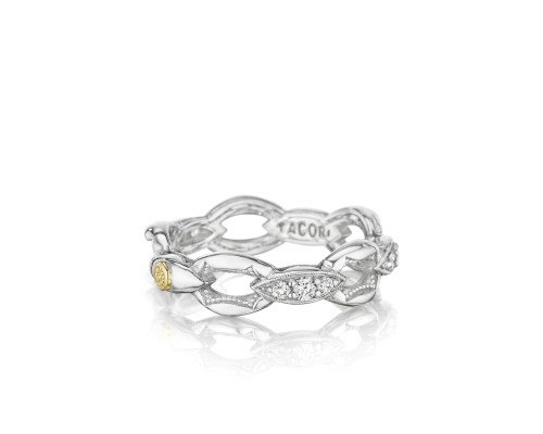 Tacori Sterling Silver & 18Karat Yellow Gold Ivy Lane Pave Crescent  Ring With 0.33Tw Round Diamonds
Ring Size: 7