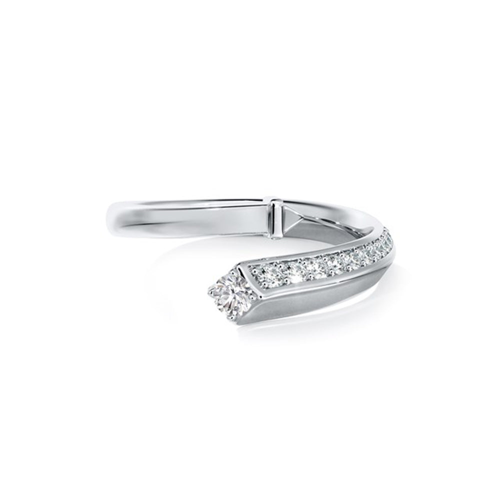 Forevermark 18 Karat White  Gold Avanti  Pave'  Bypass Diamond Ring  0.31 ct