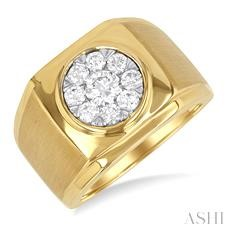 14 Karat Yellow Gold Diamond Lovebright Ring  1.00 Ct