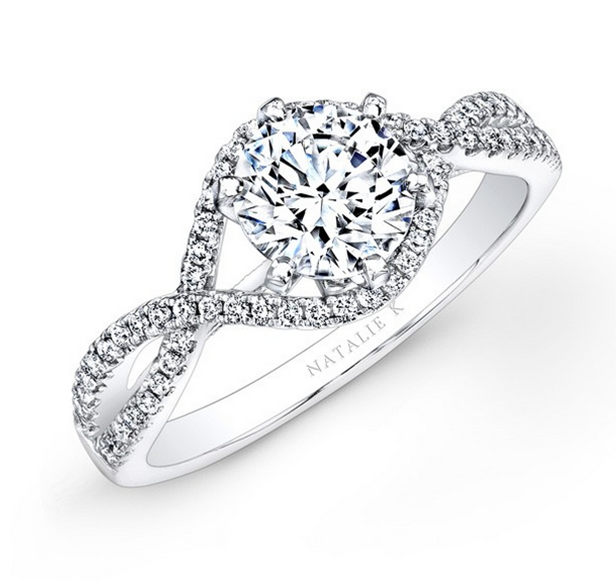 Natalie K: 14K White Gold .31Ctw Round Diamonds Semi Mount Ring 
Serial #: 531844