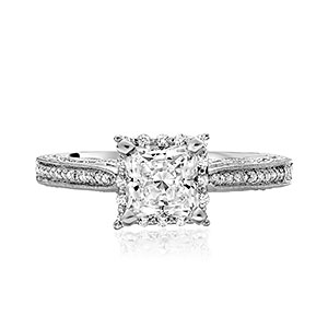 Scott Kay 14K White Gold .30Ctw Round Diamonds Semi Mount Ring