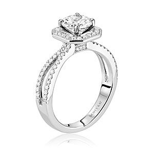 Scott Kay 14K White Gold .37Ctw Round Diamonds Semi Mount Ring 
Name: Luminaire