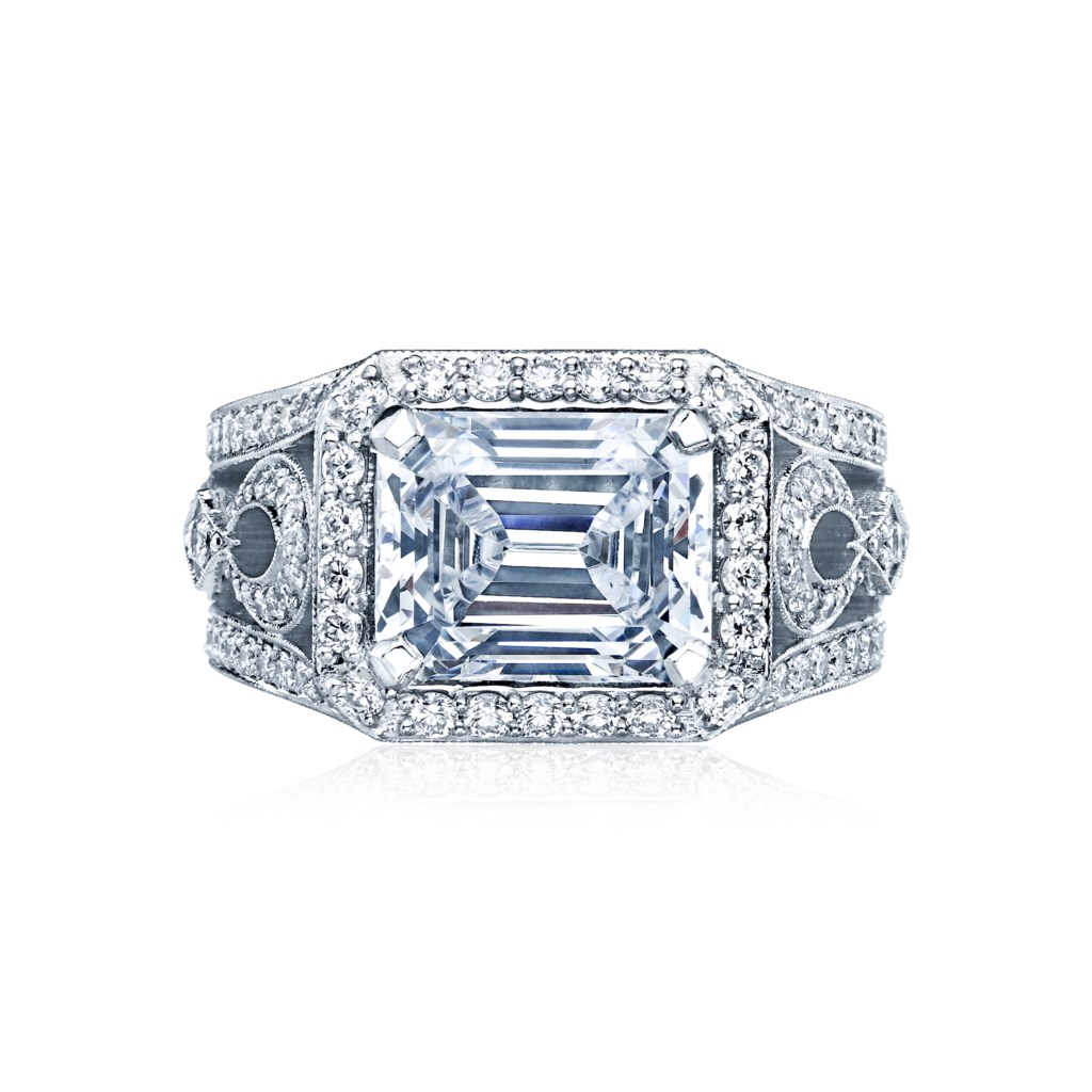 Tacori  Platinum  Royal T Semi-Mount Engagement Ring With 1.31 Total Diamond Weight