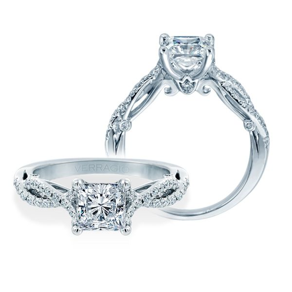 Verragio 18 Karat White Gold Insignia Semi-Mount Engagement Ring With 0.30  Total Diamond Weight