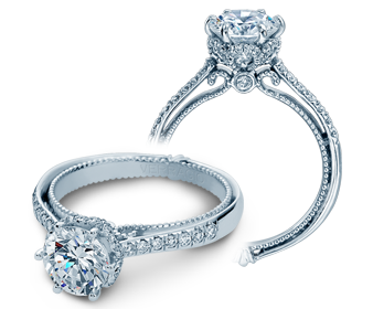 Verragio 18 Karat White Gold Couture Semi-Mount Engagement Ring With 0.50 Total Diamond Weight