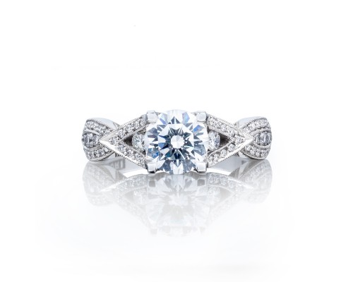 Tacori Platinum Ribbon Semi-Mount Engagement Ring With 0.46 Total Diamond Weight