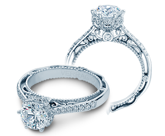 Verragio 18 Karat White Gold Venetian Semi-Mount Engagement Ring With 0.30  Total Diamond Weight