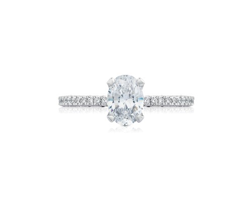 Tacori 18 Karat White Gold Petite Crescent Semi-Mount Engagement Ring With 0.23Total Diamond Weight