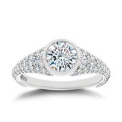 Devotion/Forevermark 18 Karat White Gold Semi-Mount Ring With .77Tw Forevermark Petite Round Diamonds