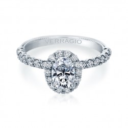 Verragio 14 Karat White Gold  Renaissance Semi-Mount Engagement Ring With RoundDiamonds  0.93 Total Diamond Weight