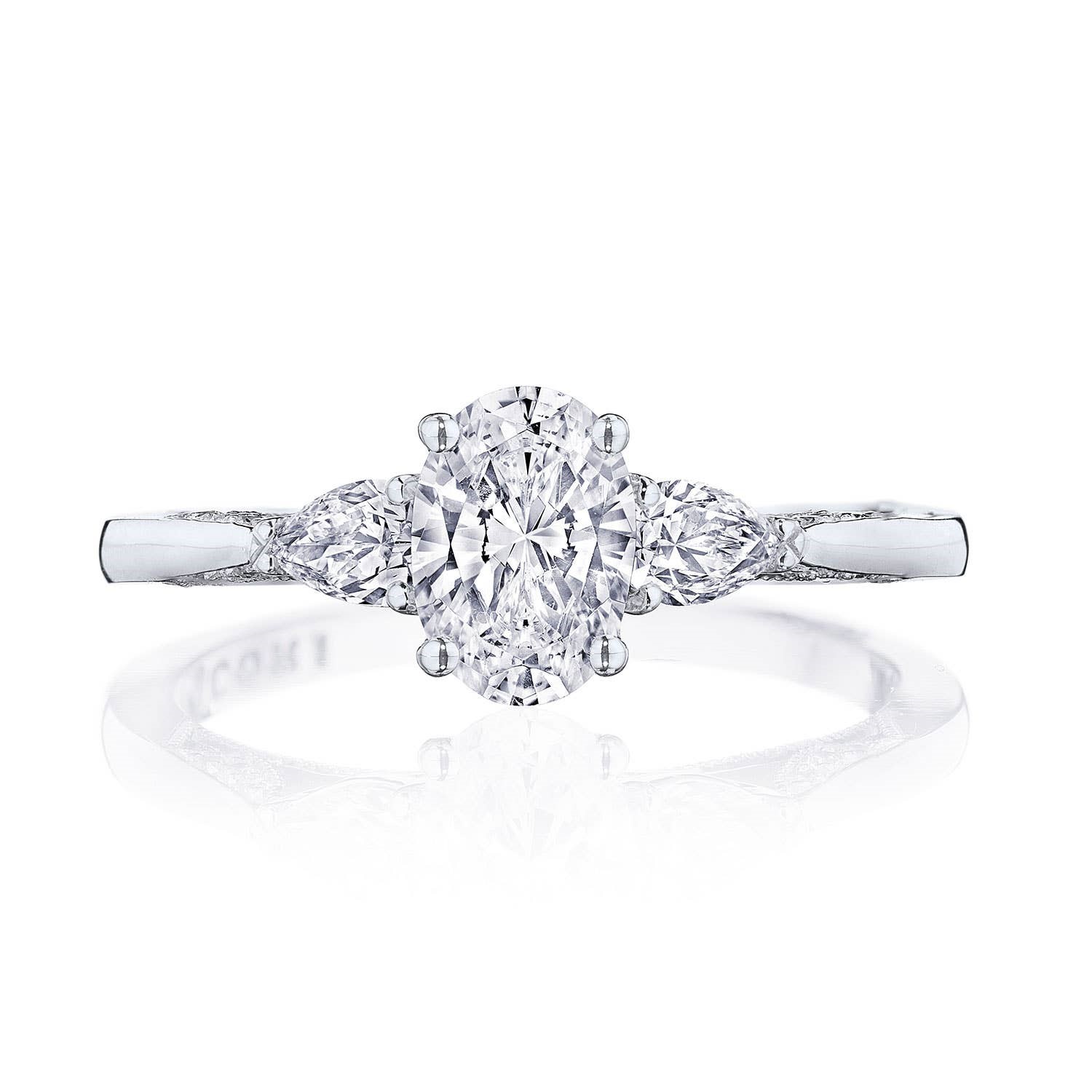 Tacori 18 Karat White Gold Simply Tacori Semi-Moun Engagement Ring With 0.37Total Diamond Weight