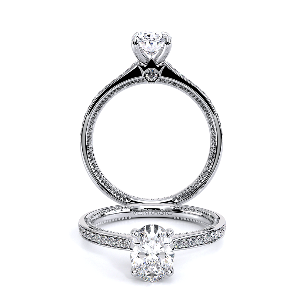 Verragio 14 Karat White Gold  Diamond Semi-Mount Engagement Ring 0.18 Total Diamond Weight