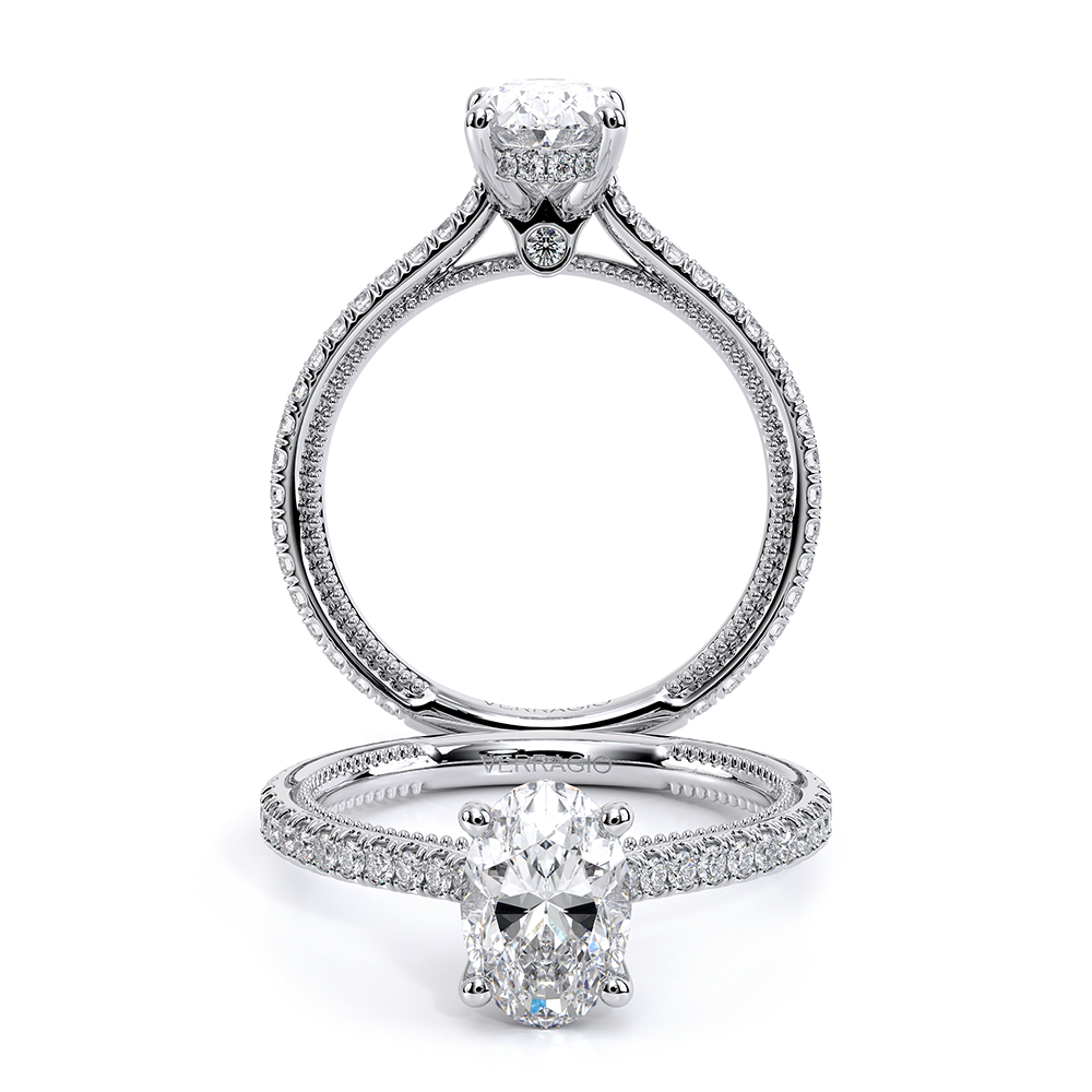 Verragio 14 Karat White Gold Renaissance Diamond Semi-Mount Engagement Ring 0.40 Total Diamond Weight