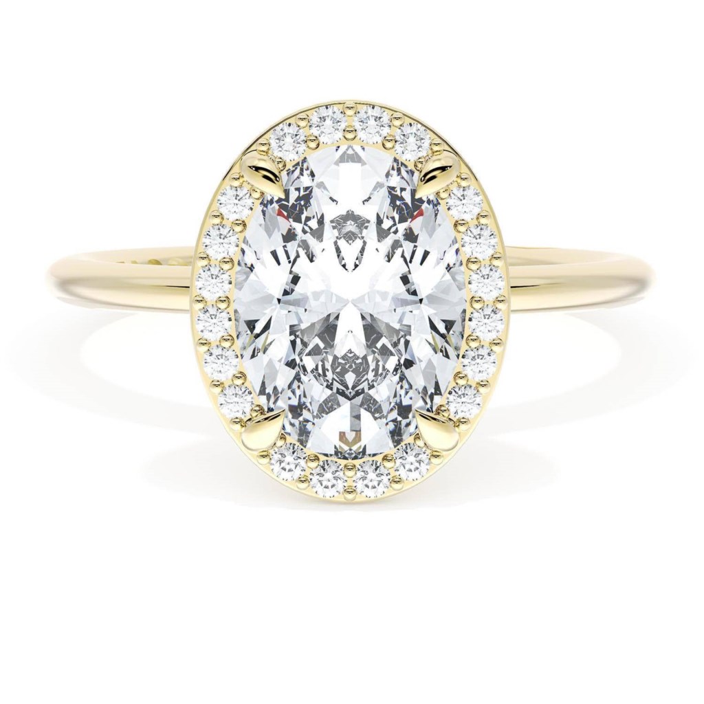 Tacori 18 Karat Yellow Gold Oval Founder's Bloom Semi Mount 0.17 Ct