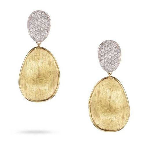 Marco Bicego18 Karat Yellow/White Gold Lunaria Dangle Earrings With Round Diamonds
Diamond Total Carat Weight:  0.56