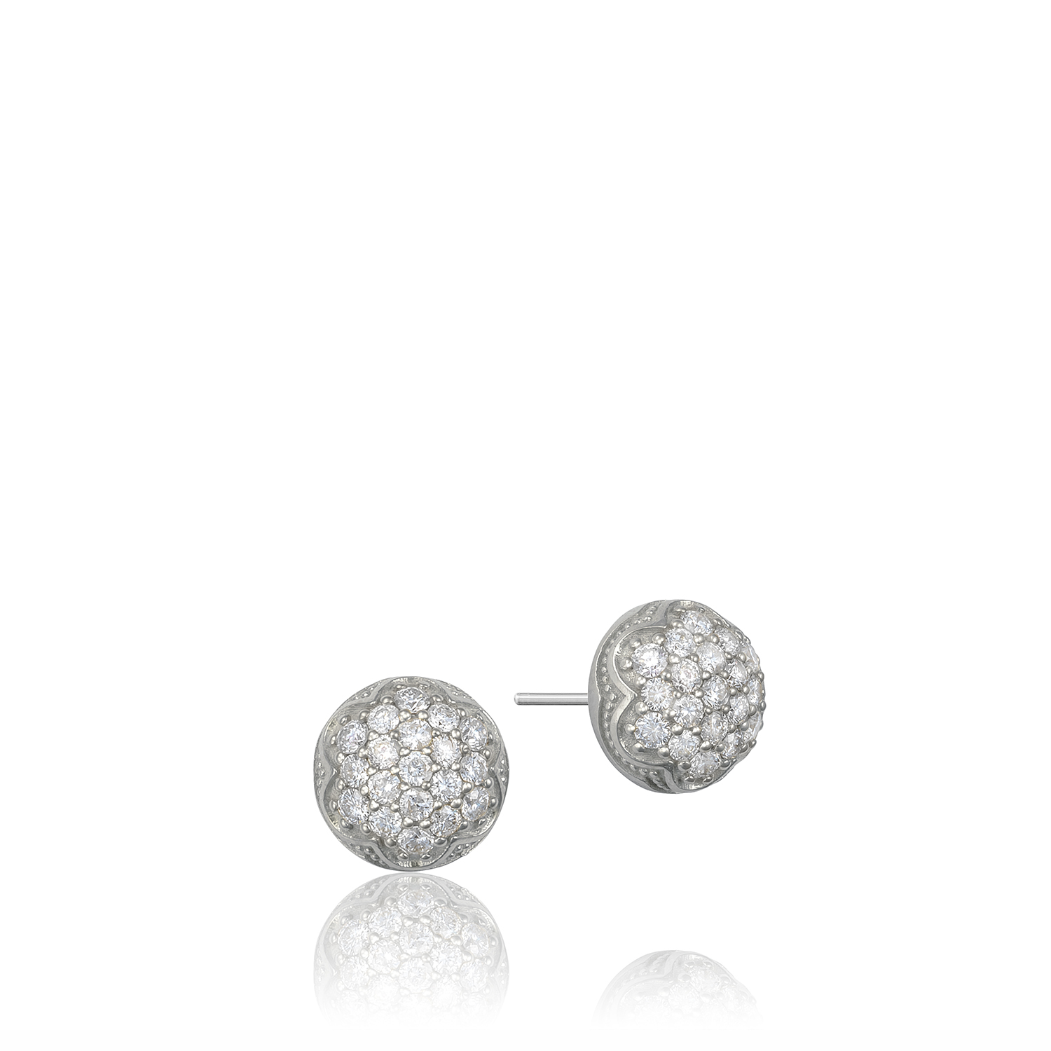 Tacori Sterling Silver Sonoma Mist- Dewdrop Studd Earrings With 0.80Tw Round Diamonds