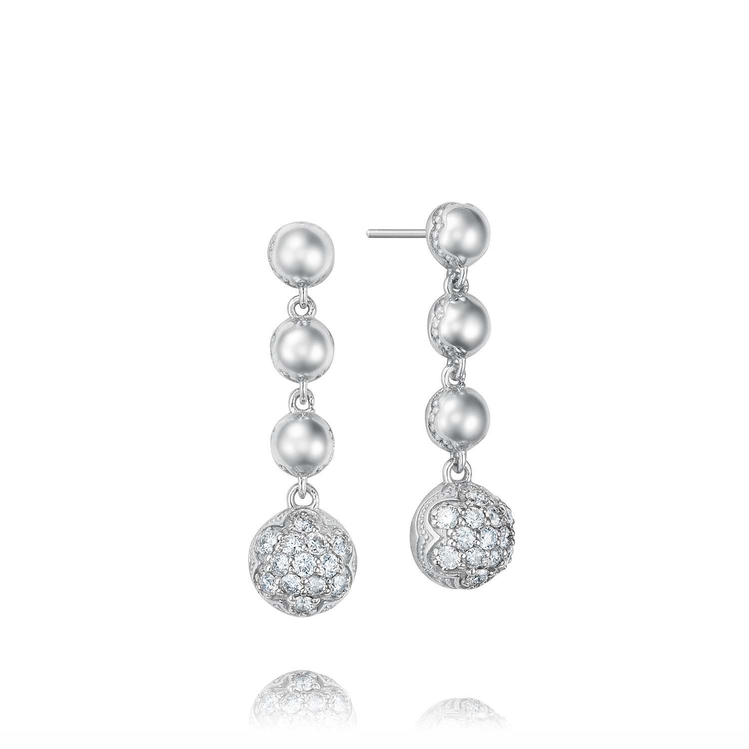 Tacori Sterling Silver  Sonoma Mist Cascading Drops Earrings With 0.40Tw Round Diamonds