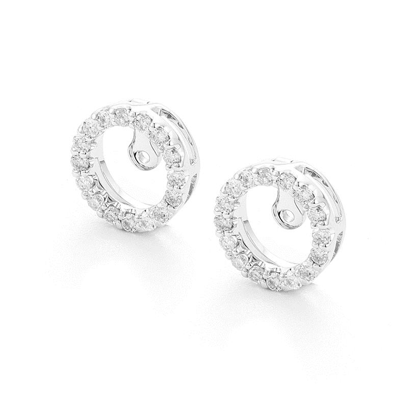 Platinum Earring Jackets (Wear 2 ways) With 0.44Tw Round Diamonds