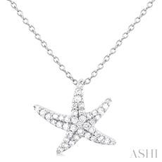 Starfish Petite Diamond Fashion Pendant
1/5 Ctw Petite Starfish Round Cut Diamond Fashion Pendant With Chain