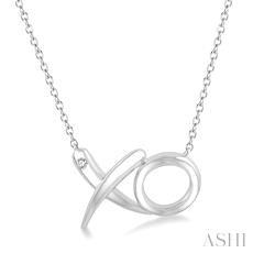 Silver X & O Diamond Fashion Pendant
0.01 Ctw 'XO' Hugs And Kisses Round Cut Diamond Fashion Pendant With Chain In Sterling Silver