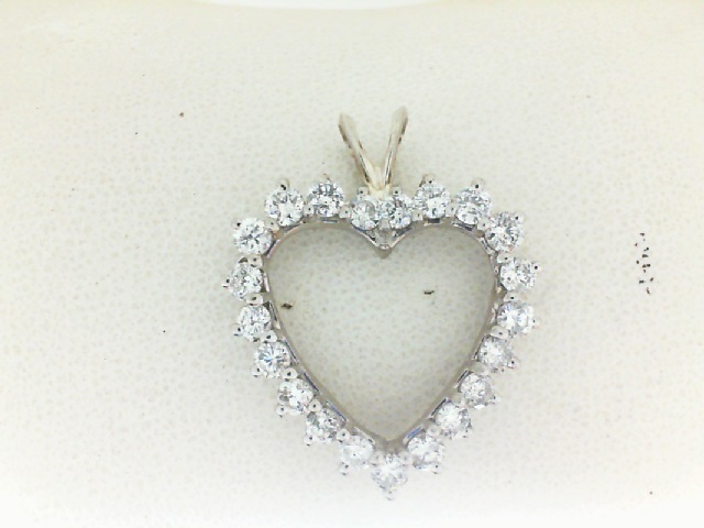 14 Karat White Gold  Estate Diamond Heart Pendant  1.26 Tw Round Diamonds

Please Keep In Mind That When Buying Estate Items You Are Purchasing Something That Is Pre-Loved.  Most Estate Items Show Signs Of Wear, But That Is Also What Makes Them So Uniqu