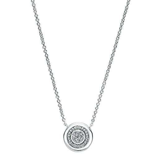 Gabriel & Co Sterling Silver Diamond 0.13 CTW Pendant Necklace 18