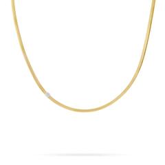 Marco Bicego 18K Yellow Gold  Masai Coil Necklace With Diamonds 
Diamonds total carat weight: 0.07 ctw
Length: 16.5 Inch