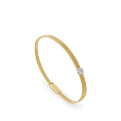 Marco Bicego 18K Yellow Gold Masai Medium Stackable Bracelet With Diamonds 
Diamonds total carat weight: 0.07ctw
Length: 6.75 Inch