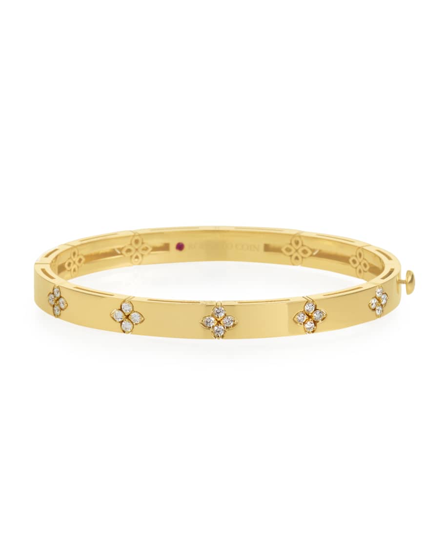 Roberto Coin 18 Karat Yellow Gold Love In Verona Diamond Bangle 0.15 Ct