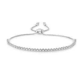 14 Karat White Gold Diamond Bolo Bracelet 2.00 Ct