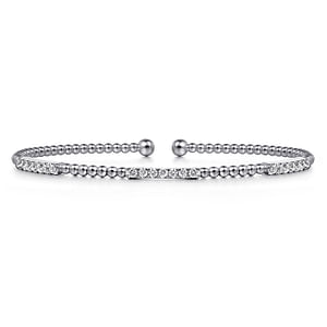 Gabriel & Co 14K White Gold Bujukan Diamond Stations Bangle 0.46 CTW