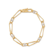 Marco Bicego 18K Yellow Gold Marrakech Onde Twisted Coil Link Bracelet With Diamonds