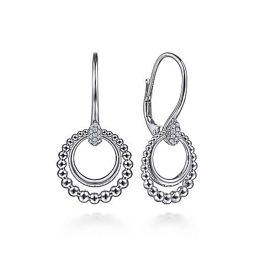 Gabriel & Co Sterling Silver White Sapphire Drop Earrings