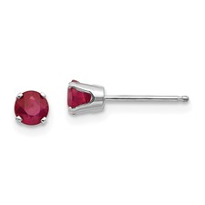 14 Karat white gold 4mm Ruby Stud Earrings