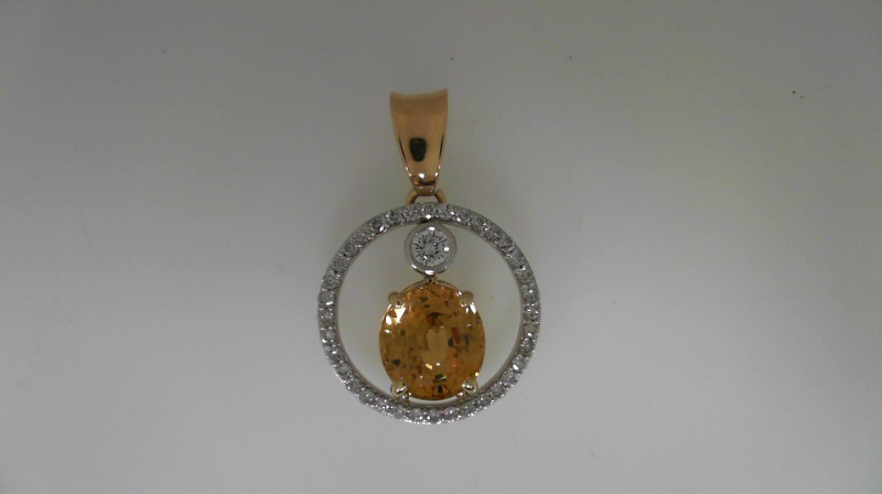 Estate 14 Karat  Twotone Diamond & Citrine   Pendant With  1.30  Tw Round  Diamonds

Please keep in mind that when buying Estate items you are purchasing something that is pre-loved.  Most Estate items show signs of wear, but that is also what makes the