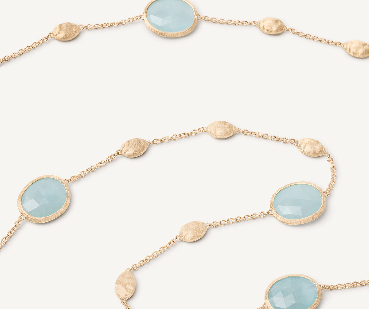 Marco Bicego 18 Karat Yellow Gold Siviglia Small Bean Aquamarine Long Necklace
Length: 36 Inch