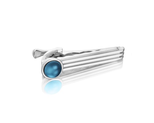 Tacori:  Sterling Silver Engraved Jewelry With One 1.96Ct Cabochon Sky Blue Topaz Over Hematite
Style Name: Monterey Roadster Racing TieBar
Serial #: A20241617