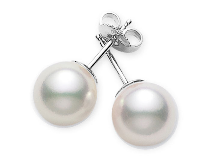 Mikimoto Akoya Cultured Pearl Stud Earrings in 18K White Gold
A Quality 7.00-7.5MM