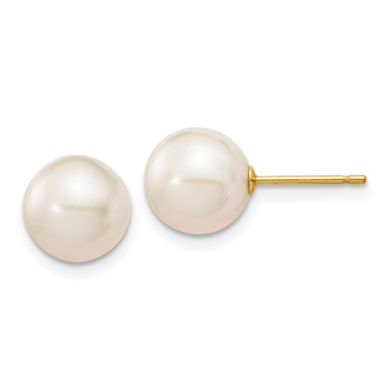 14 Karat Yellow Gold 6-7mm Freshwater Pearl Stud Earrings