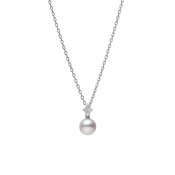 Mikimoto Classic Akoya Cultured Pearl and Diamond Pendant in 18K White Gold
7.5 mm A+ Akoya Pearl And Diamond 0.08ctw, 18