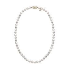 Mikimoto Akoya Pearl Strand Necklace With 6.0-6.5mm A  Quality And 18 Karat Yellow Gold Clasp16 Inch Length