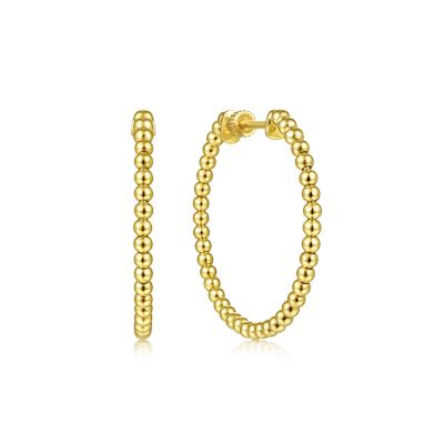 Gabriel & Co 14K Yellow Gold 30mm Bujukan Classic Hoop Earrings