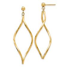 14 Karat Yellow Gold Twisted Dangle Earring