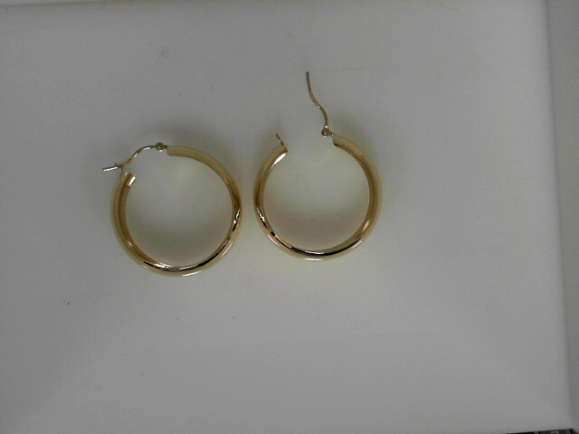 14 Karat Medium Wide Hoop Earrings