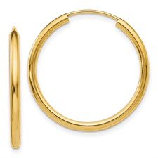 14 Karat Yellow Gold Endless Hoop 2.0 mm