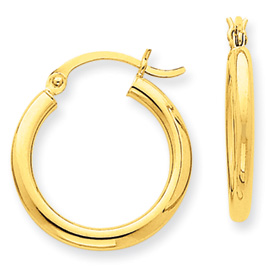 14 Karat Yellow Gold Polished Small Hoop Earrings
Diameter 20x2.5mm